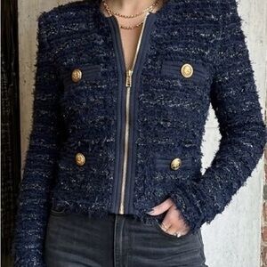 Balmain Tweed Zip Jacket - Size 42